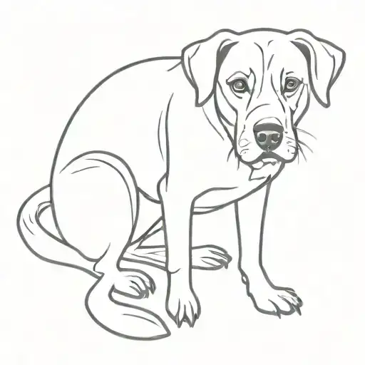 Dog Sitting Cross Legged