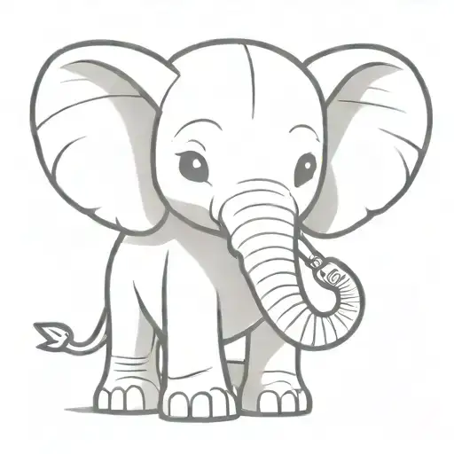 A Cartoon Elephant Holding A Storm Trooper Helmet