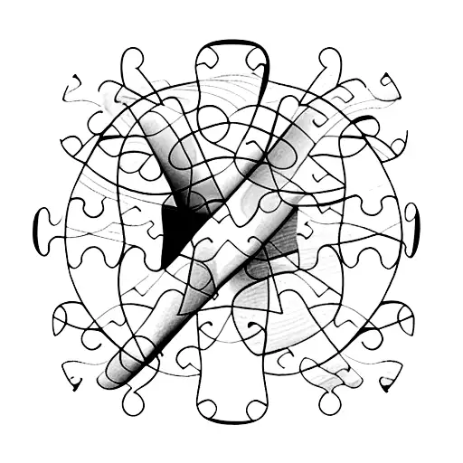 Single Piece Of Puzzle With Sunset In It