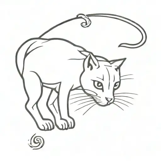 1999 Scorpio Zodiac Cat Black Basic Tatto