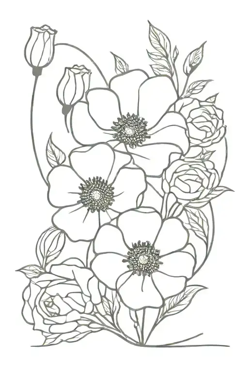 Small Flower Bouquet Rose And Poppy Flower