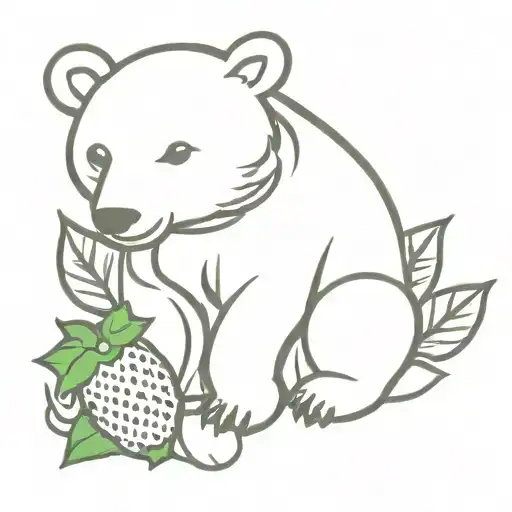 Bear Eating Strawberry