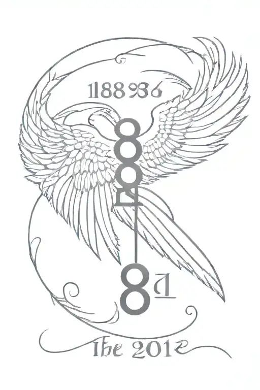 The Date 8-28 In Roman Numerals With Angle Wings Spread Wide