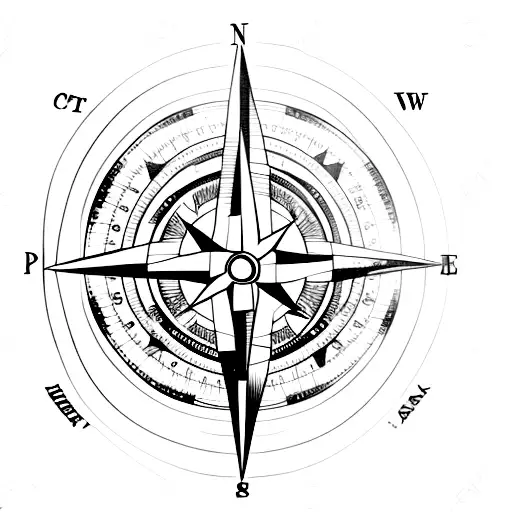 Compass With A Tree
