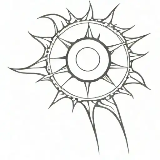 Sun With One Of The Rays Being A Cross