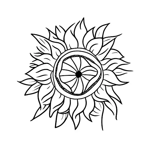 Sunflower And Black Cat