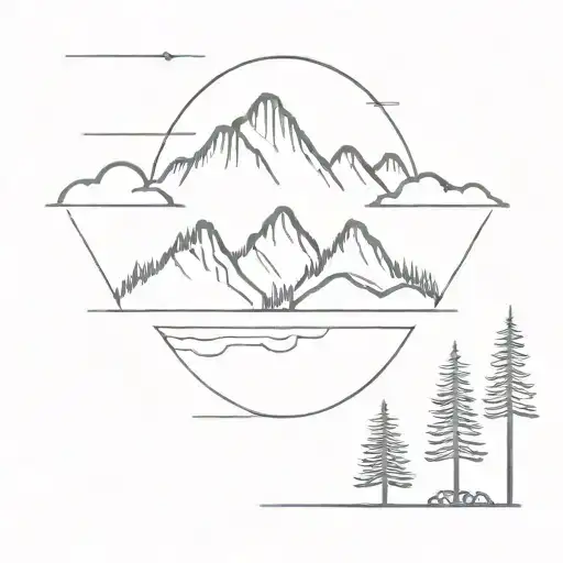 Mountain And Forest Landscape With A Trail Down The Middle