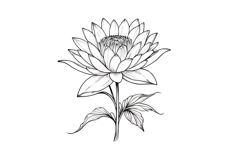 Water Lily And Chrysanthemum
