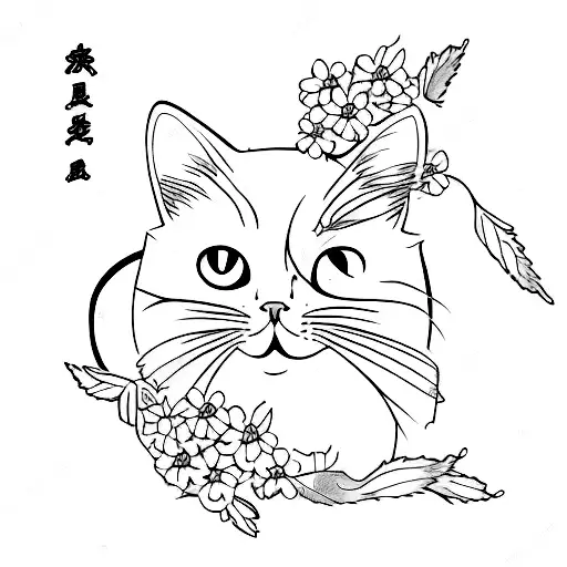 Cherry Blossom Cat