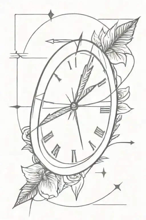 Arrow Piercing Through A Clock No Roses