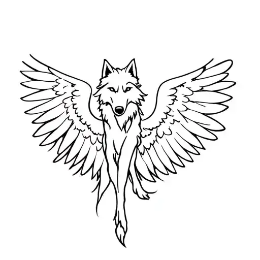 Wolf Plume Angel With Wings
