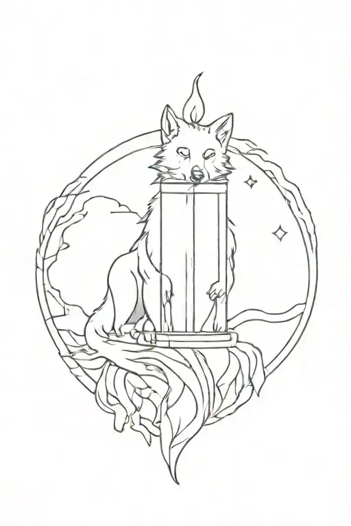 A Candle With A Wolf Protecting It