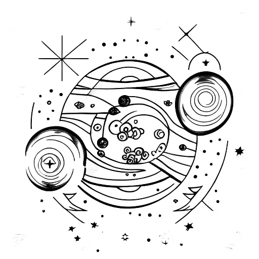 Universe With Plante And Stars Black Hole Or Milkyway