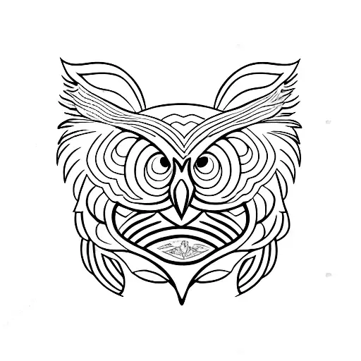 Owl In A Lotus Tile