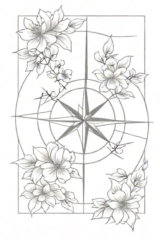 Floral Girly Compass Design