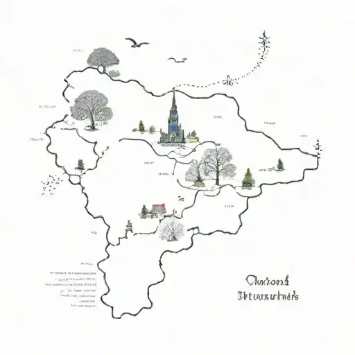 A Map Of The Netherlands With Key Landmarks Hidden In A Snowy Forest