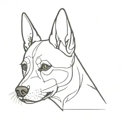 Dog Head With Khokhloma Matching