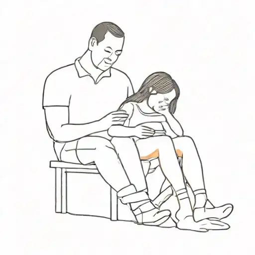 A Daughter Sitting On Her Dad's Lap Whiles She's Swinging