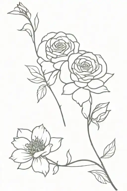 Marigold And Rose Intertwined