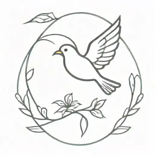 Cross And Dove Perched