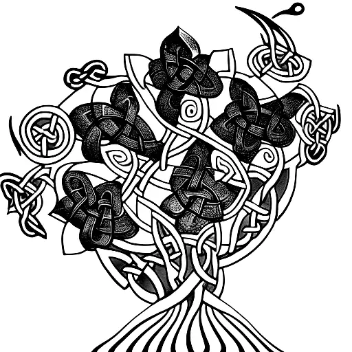 Celtic Knot With Vines Around It