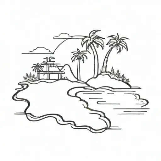 Island And Sun Shining