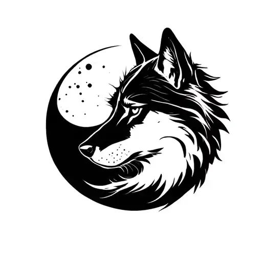Wolf And Moon