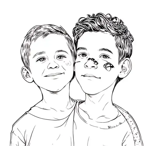 Portrait Of My Son Together With His Crab Sign