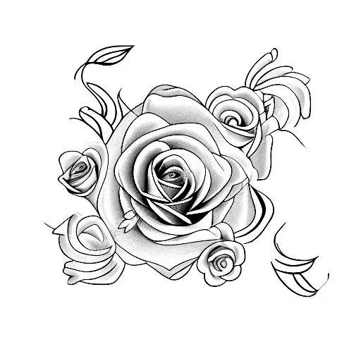 Single Ruby Stone With Rose