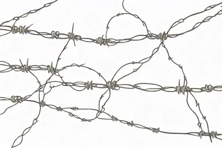Barb Wire In A Line
