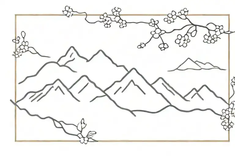 Mountain Range With Forget Me Knots Weaving