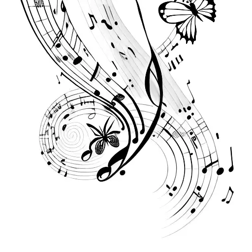 Butterfly With Music Sheet