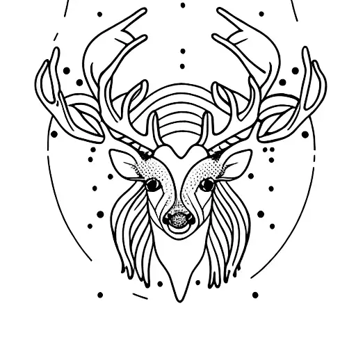 Black And White Deer With Dots
