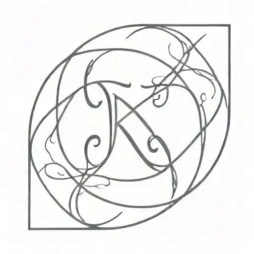 An Infinity Symbol With The Initials K And J Inside Each Loop Of The Symbol