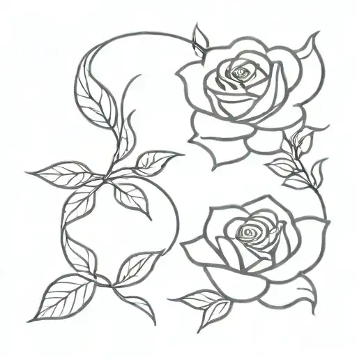 Honeysuckle Flower And Rose Intertwined