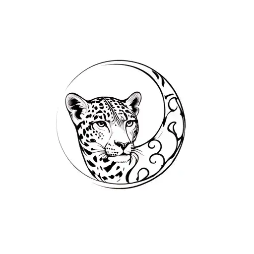 Snow Leopard As Moon