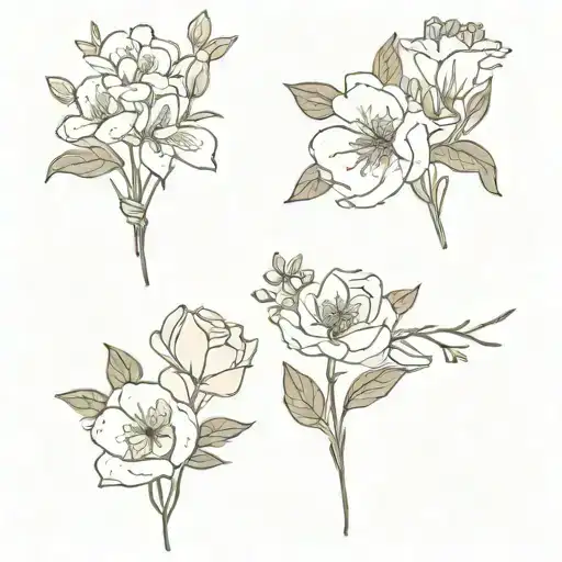 July And April Birth Flower Bouquet Wrapped