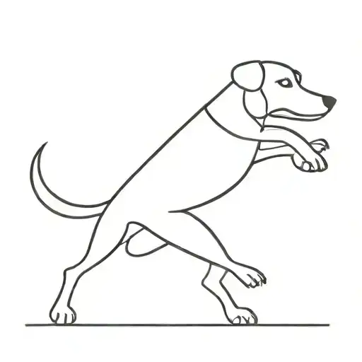 A Minimalist Tattoo Of A Dancing Dog