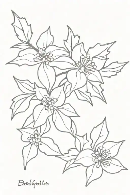 Dainty Larkspur And Holly Flowers