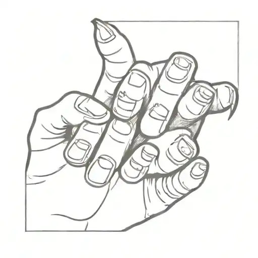 Cat Claws Coming Out Of Postage Stamp With Demons On It