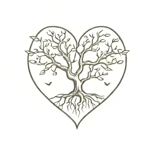 A Heart Shape Tree That Have Root In Planet Earth