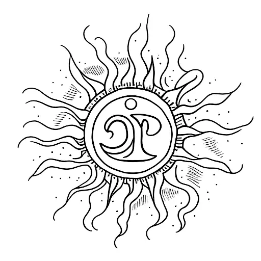 Sun With A Hint Of The Number Three In It