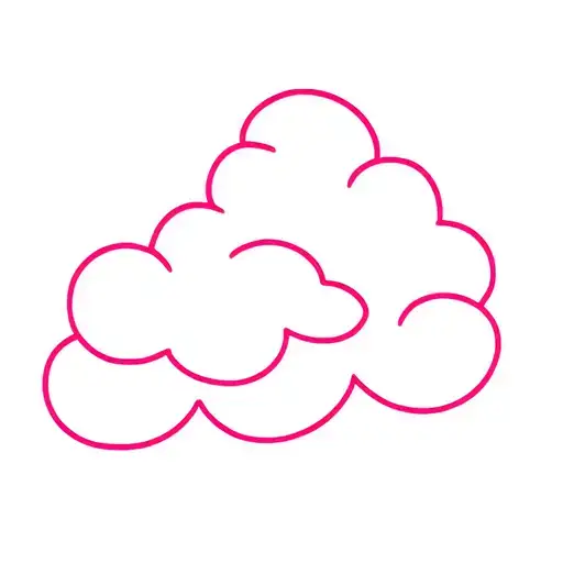 Pink Cloud Summer In A Shape Outline