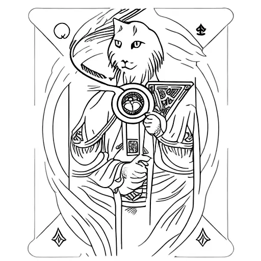 Tarot Card High Priest Cat Black