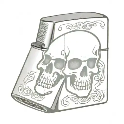 Zippo Lighter With Skull