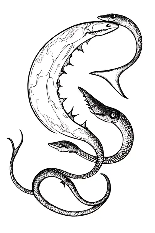Shark Moon And Snake