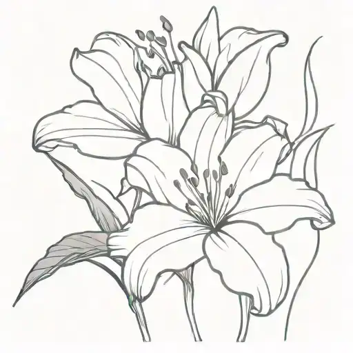 One Lily Flower With One Carnation Flower Blooming