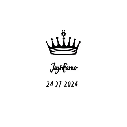 Jayhfano With A Small Crown On The First Letter Of The Name And Date 24-07-2024 Under It