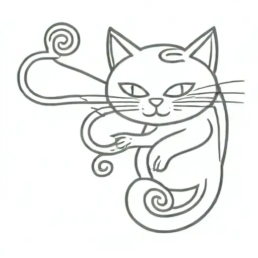 A Cartoon Cat With Medusas Snakes