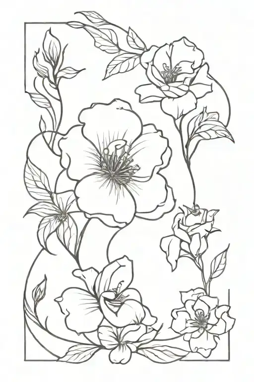 August And July Birth Flowers Intertwined